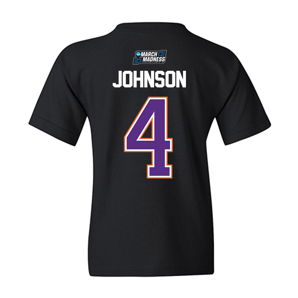 Clemson - NCAA Men's Basketball : Efrem Johnson - NCAA® March Madness® 2026 Youth T-Shirt-1
