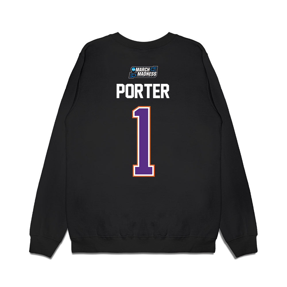 Clemson - NCAA Men's Basketball : Jestin Porter - NCAA® March Madness® 2026 Premium Crewneck Sweatshirt-1