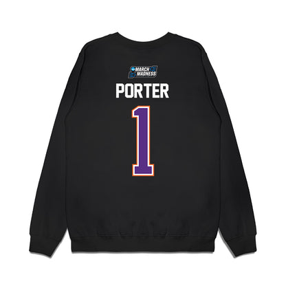 Clemson - NCAA Men's Basketball : Jestin Porter - NCAA® March Madness® 2026 Premium Crewneck Sweatshirt-1