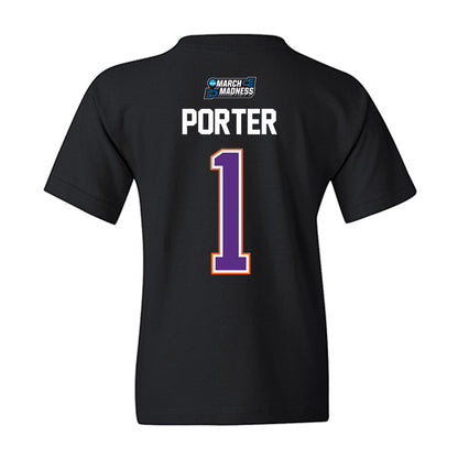Clemson - NCAA Men's Basketball : Jestin Porter - NCAA® March Madness® 2026 Youth T-Shirt-1