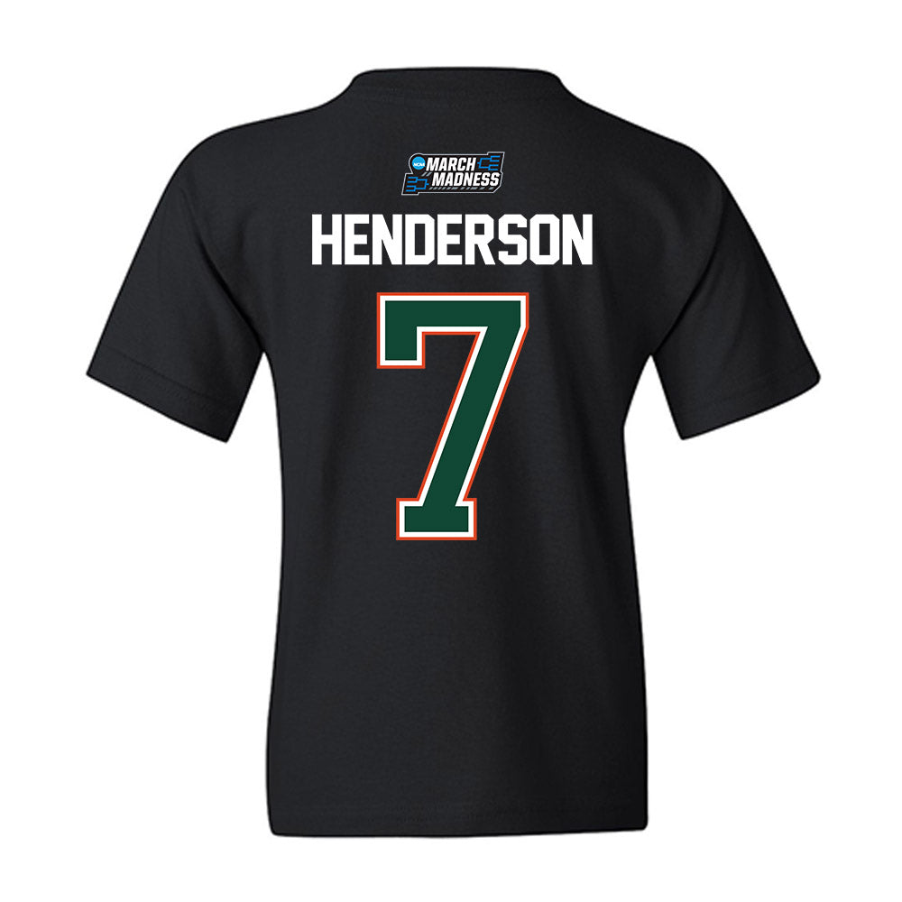 Miami - NCAA Men's Basketball : Shelton Henderson - NCAA® March Madness® 2026 Youth T-Shirt-1