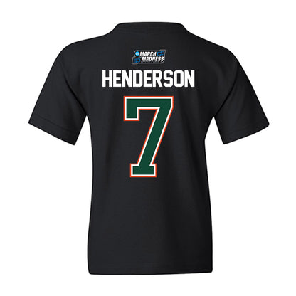 Miami - NCAA Men's Basketball : Shelton Henderson - NCAA® March Madness® 2026 Youth T-Shirt-1