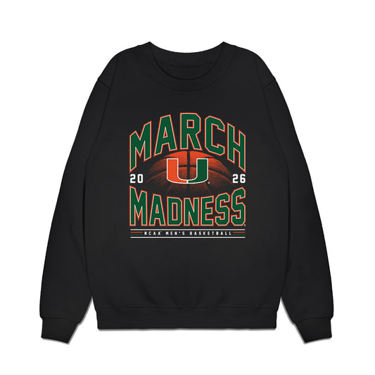 Miami - NCAA Men's Basketball : Tre Donaldson - NCAA® March Madness® 2026 Premium Crewneck Sweatshirt-0