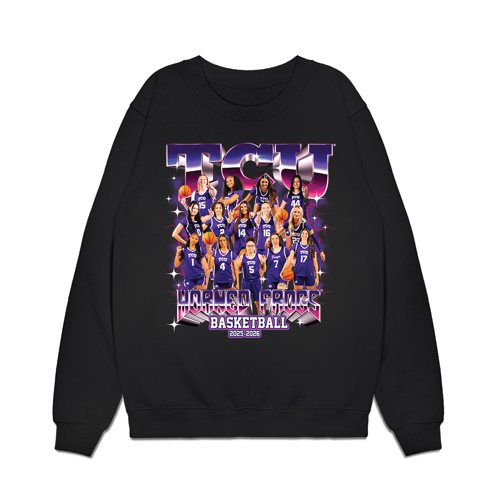 TCU - NCAA Women's Basketball : - Team Collage Premium Crewneck Sweatshirt-0