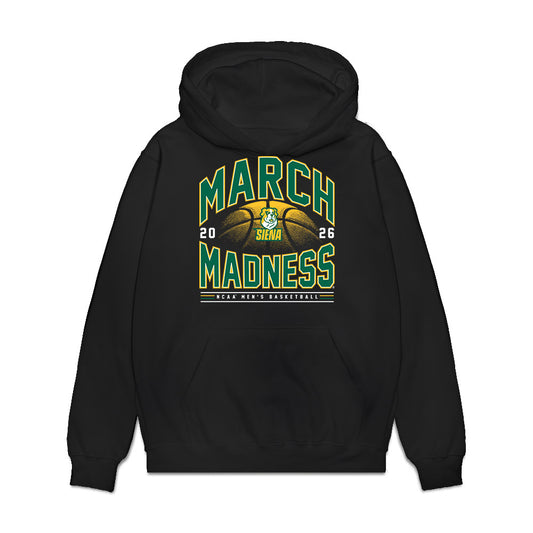 Siena - NCAA Men's Basketball : Reid Ducharme - NCAA® March Madness® 2026 Premium Hooded Sweatshirt-0
