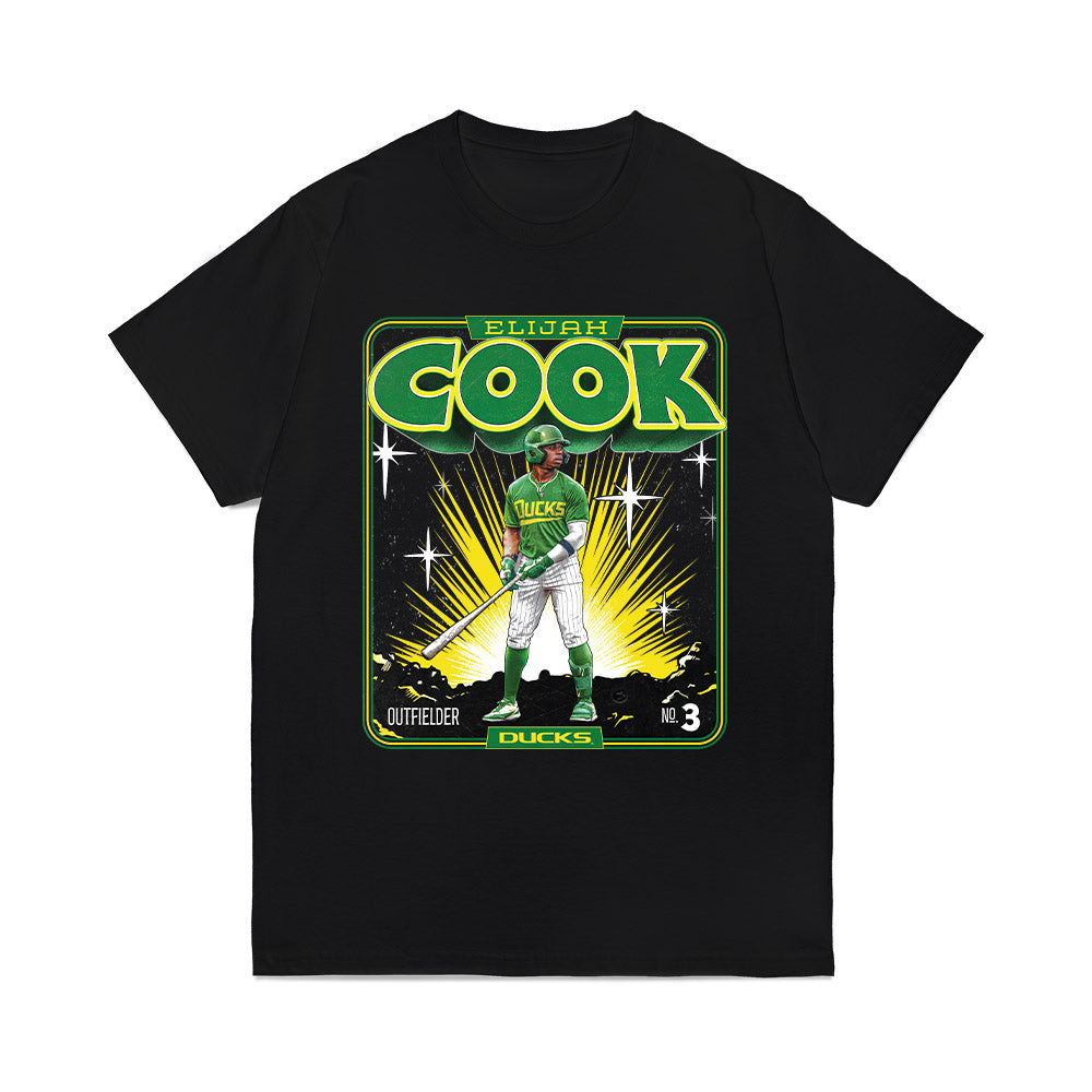 Oregon - NCAA Baseball : Elijah Cook - Collage Comfort Colors T-Shirt-0