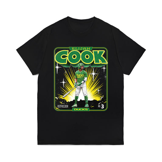 Oregon - NCAA Baseball : Elijah Cook - Collage Comfort Colors T-Shirt-0