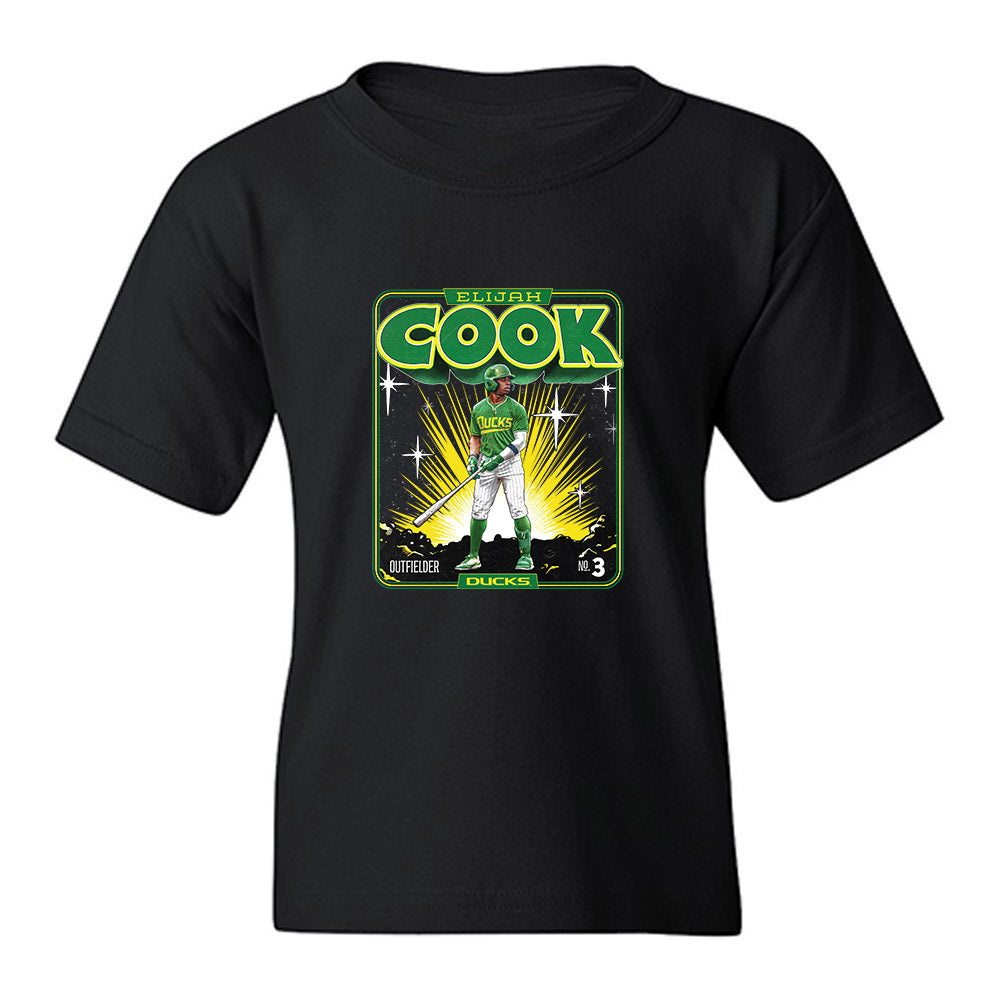 Oregon - NCAA Baseball : Elijah Cook - Collage Youth T-Shirt-0