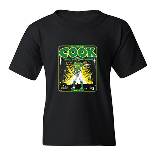 Oregon - NCAA Baseball : Elijah Cook - Collage Youth T-Shirt-0