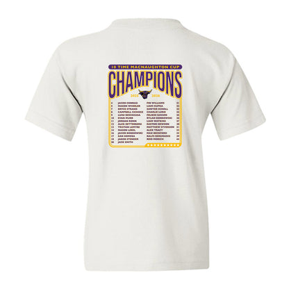 Minn. St. - NCAA Men's Ice Hockey : - 10x McNaughton Cup Champions Roster Youth T-Shirt-1