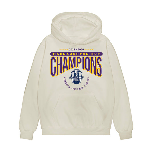 Minn. St. - NCAA Men's Ice Hockey : - 10x McNaughton Cup Champions Roster Premium Hooded Sweatshirt-0