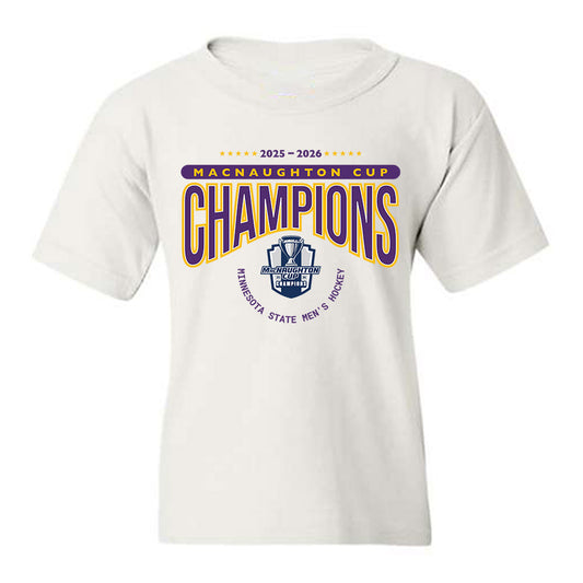 Minn. St. - NCAA Men's Ice Hockey : - 10x McNaughton Cup Champions Roster Youth T-Shirt-0