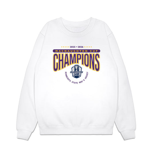 Minn. St. - NCAA Men's Ice Hockey : - 10x McNaughton Cup Champions Roster Premium Crewneck Sweatshirt-0