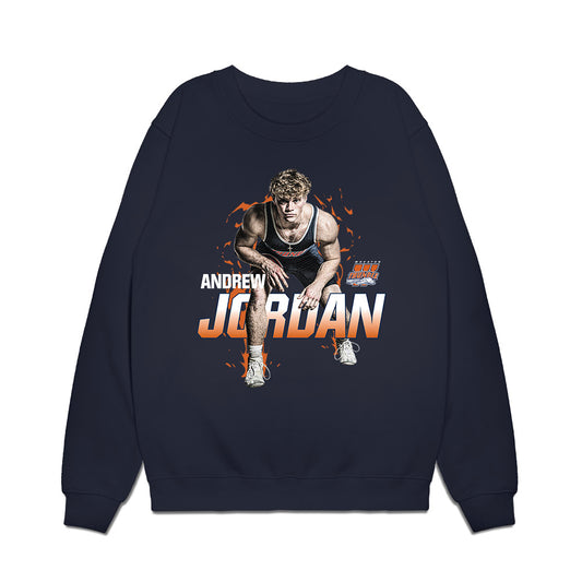 Wheaton IL - NCAA Wrestling : Andrew Jordan - Collage Premium Crewneck Sweatshirt-0