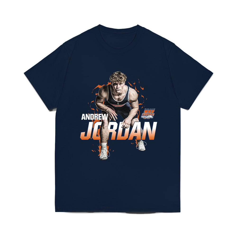 Wheaton IL - NCAA Wrestling : Andrew Jordan - Collage Comfort Colors T-Shirt-0