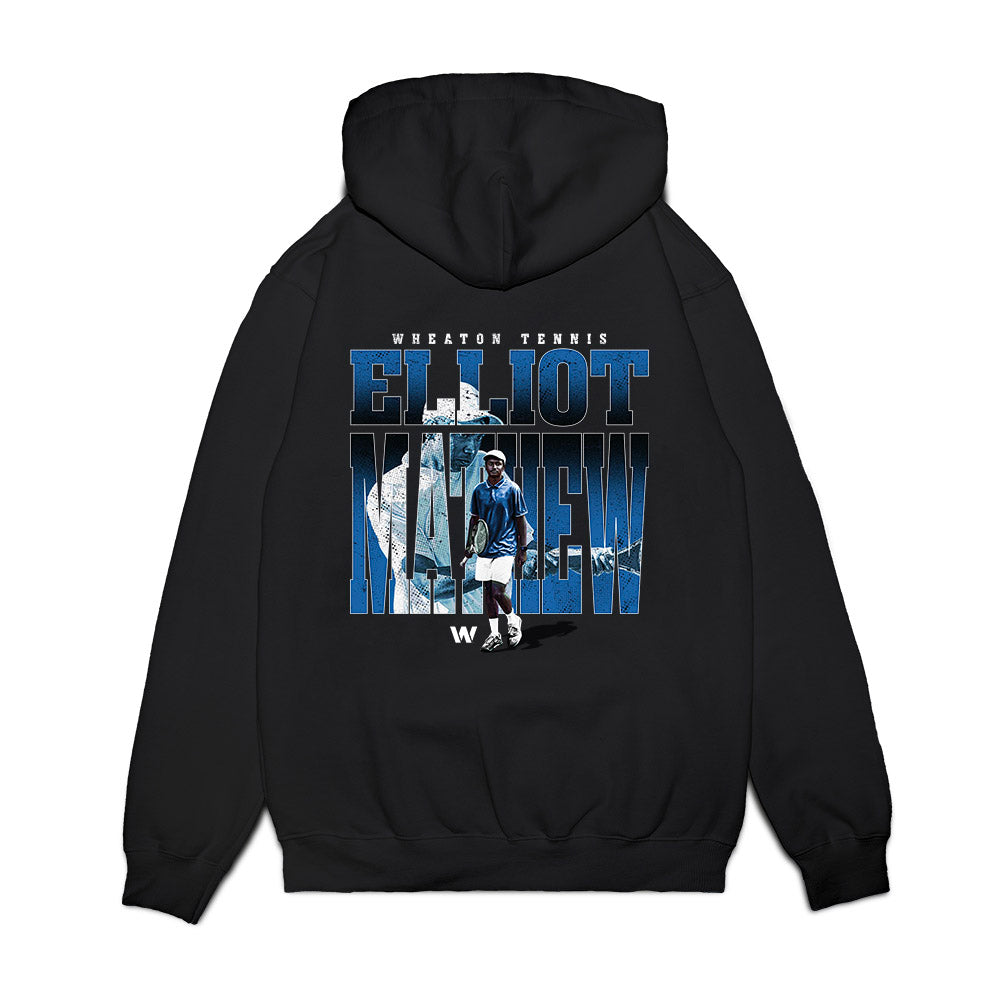 - Wheaton College (Massachusetts) - NCAA Mens Tennis : Elliot Mathew - Collage Premium Hooded Sweatshirt-1