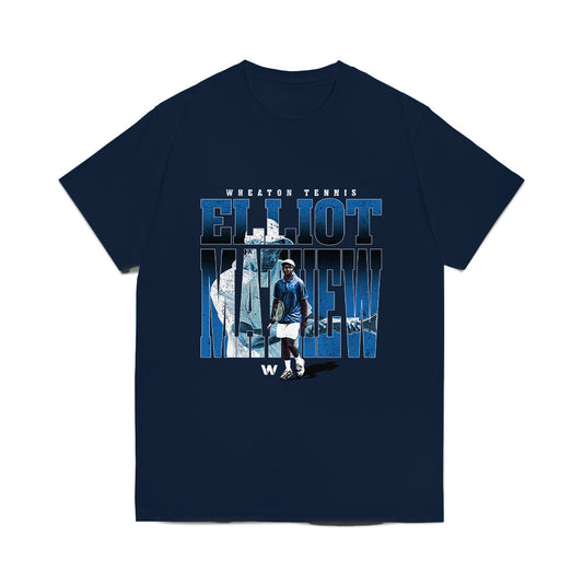 - Wheaton College (Massachusetts) - NCAA Mens Tennis : Elliot Mathew - Collage Comfort Colors T-Shirt-0