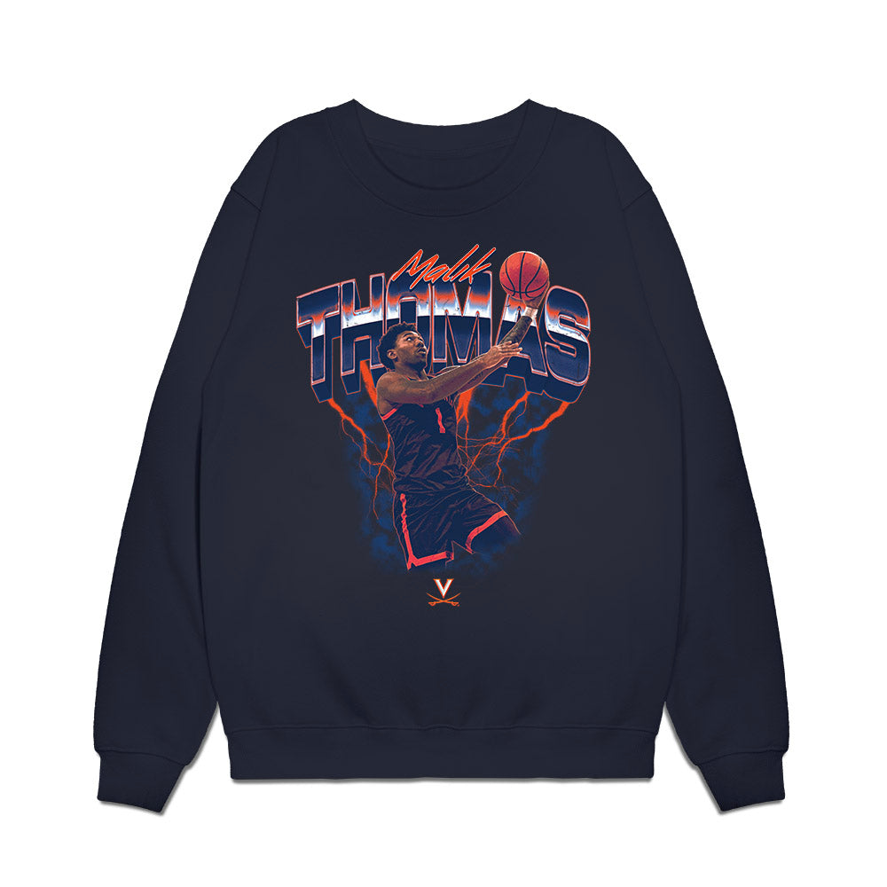 Virginia - NCAA Men's Basketball : Malik Thomas - Collage Premium Crewneck Sweatshirt-0