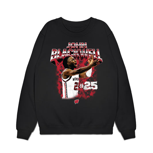 Wisconsin - NCAA Men's Basketball : John Blackwell - Collage Premium Crewneck Sweatshirt-0