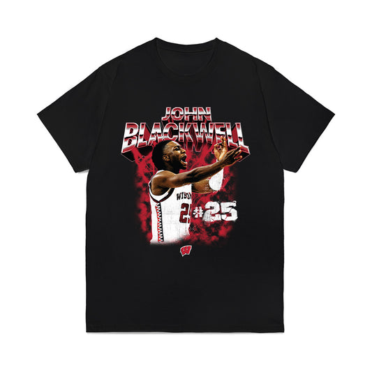 Wisconsin - NCAA Men's Basketball : John Blackwell - Collage Comfort Colors T-Shirt-0