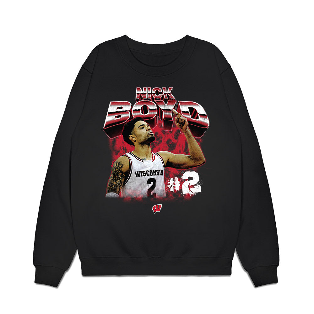 Wisconsin - NCAA Men's Basketball : Nick Boyd - Collage Premium Crewneck Sweatshirt-0