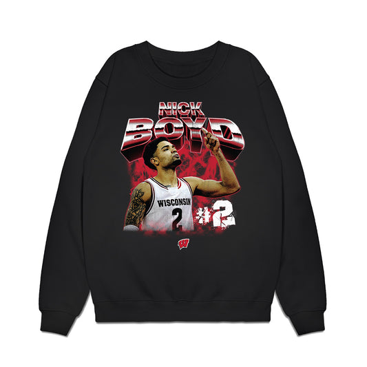 Wisconsin - NCAA Men's Basketball : Nick Boyd - Collage Premium Crewneck Sweatshirt-0