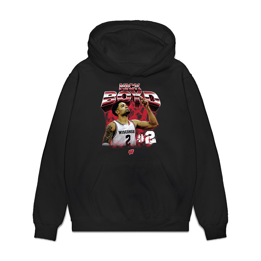 Wisconsin - NCAA Men's Basketball : Nick Boyd - Collage Premium Hooded Sweatshirt-0