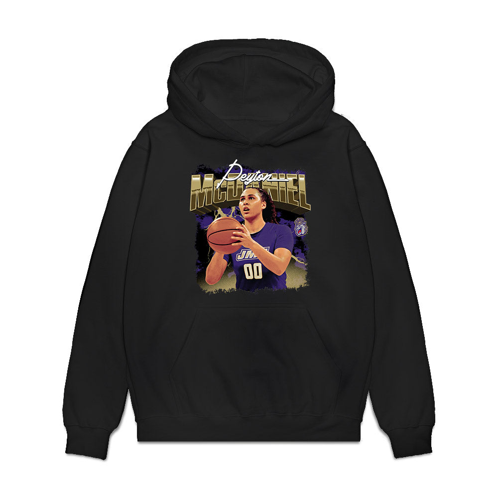 JMU - NCAA Women's Basketball : Peyton McDaniel - Collage Premium Hooded Sweatshirt-0