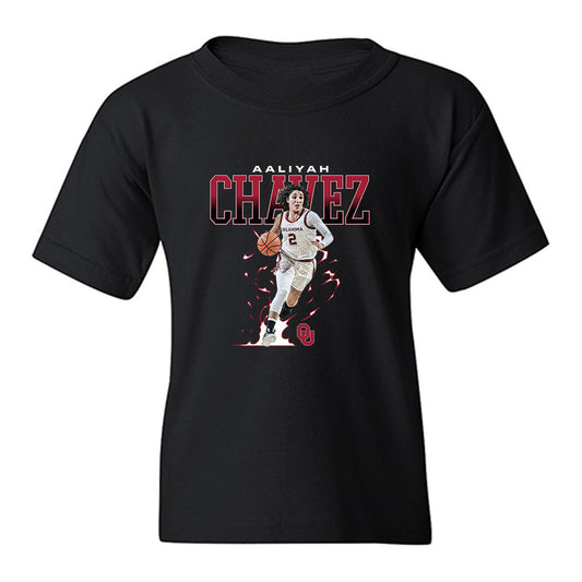 Oklahoma - NCAA Women's Basketball : Aaliyah Chavez - Collage Youth T-Shirt-0