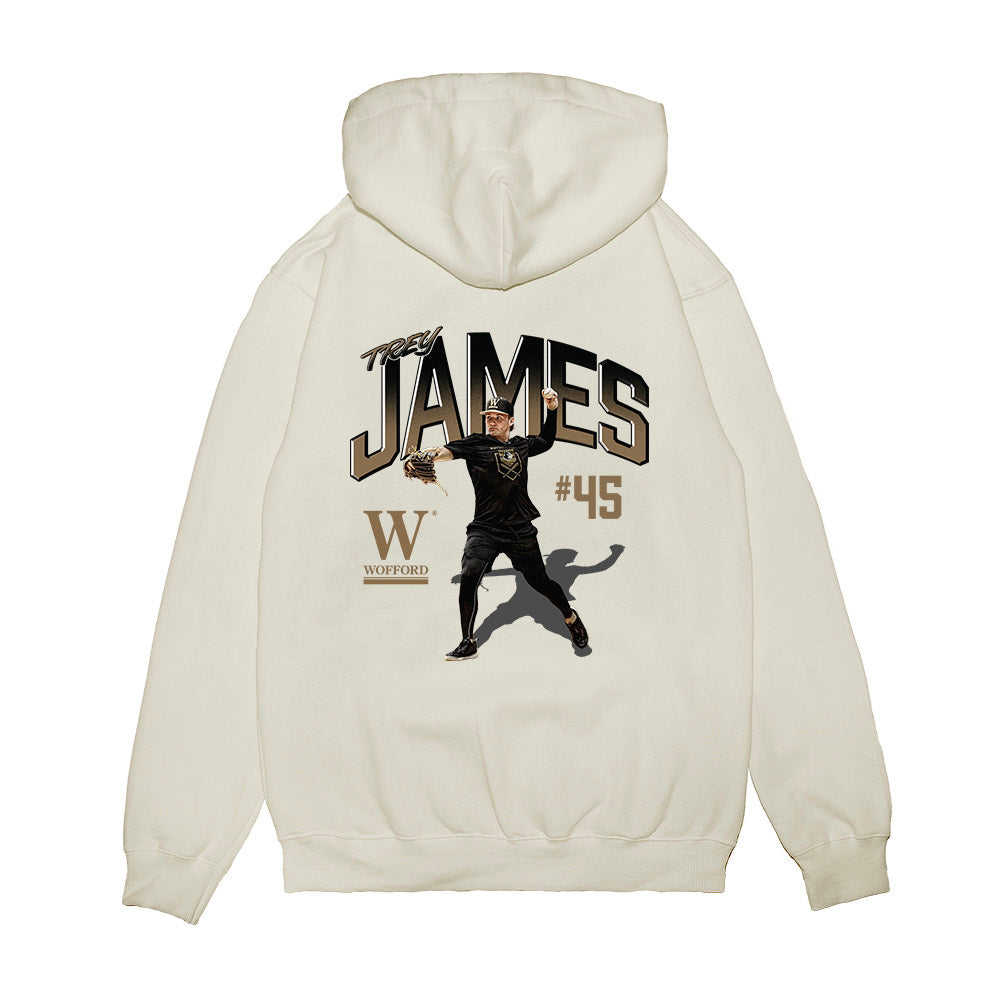 Wofford - NCAA Baseball : Trey James - Collage Premium Hooded Sweatshirt-1