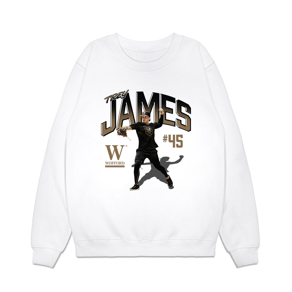 Wofford - NCAA Baseball : Trey James - Collage Premium Crewneck Sweatshirt-0