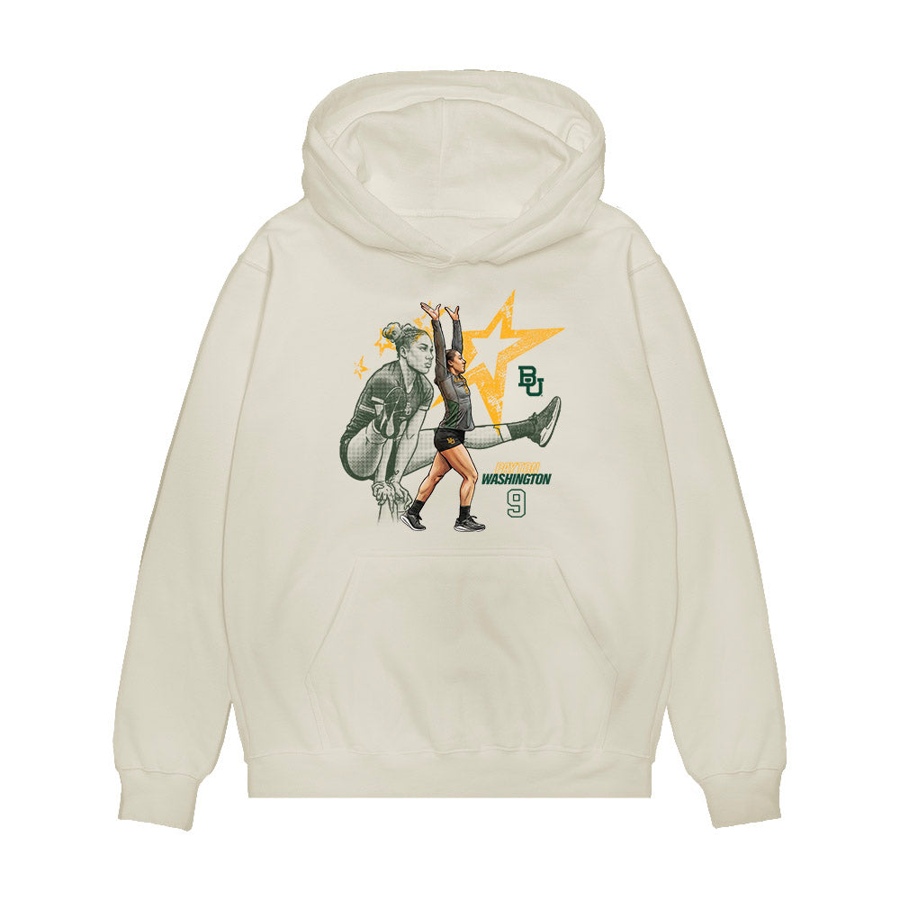 Baylor - NCAA Acrobatics & Tumbling : Payton Washington - Collage Premium Hooded Sweatshirt-0