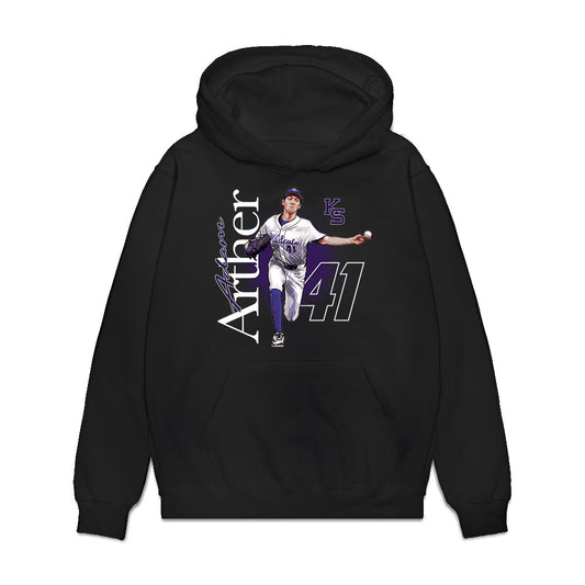 Kansas State - NCAA Baseball : Adam Arther - Caricature Premium Hooded Sweatshirt-0