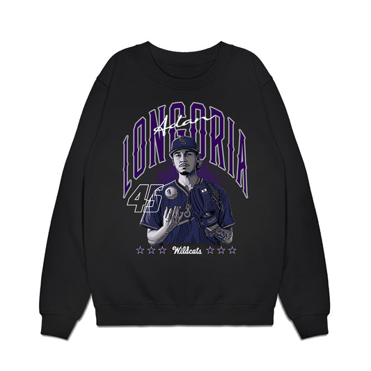 Kansas State - NCAA Baseball : Adan Longoria - Caricature Premium Crewneck Sweatshirt-0