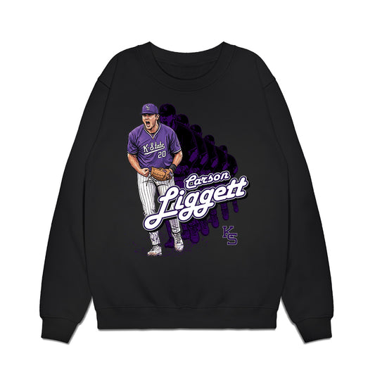 Kansas State - NCAA Baseball : Carson Liggett - Caricature Premium Crewneck Sweatshirt-0