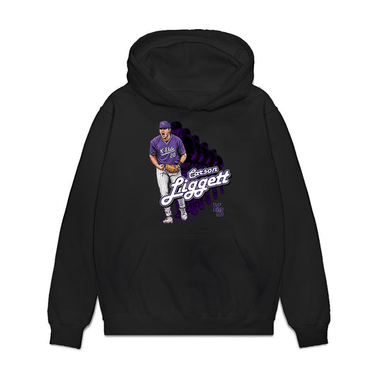 Kansas State - NCAA Baseball : Carson Liggett - Caricature Premium Hooded Sweatshirt-0