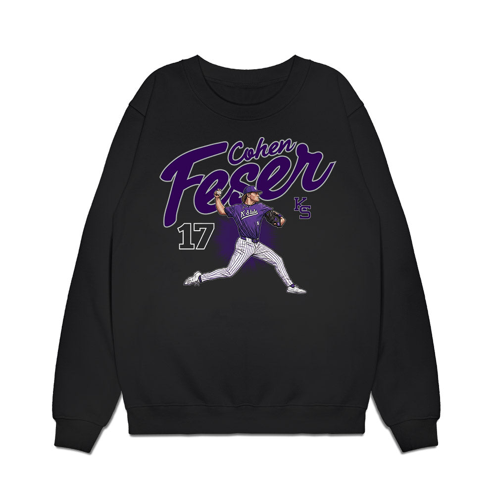 Kansas State - NCAA Baseball : Cohen Feser - Caricature Premium Crewneck Sweatshirt-0