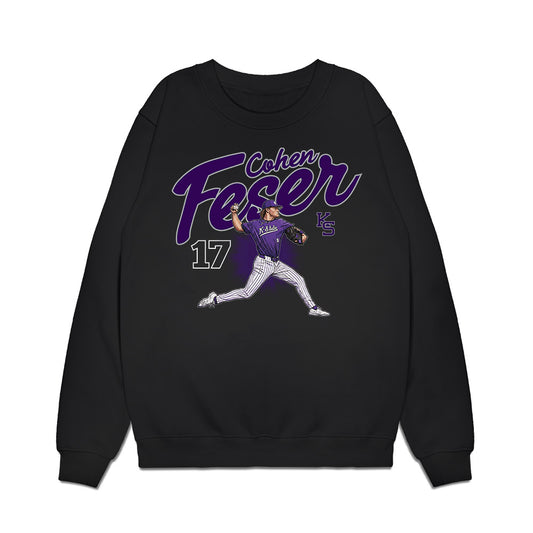Kansas State - NCAA Baseball : Cohen Feser - Caricature Premium Crewneck Sweatshirt-0