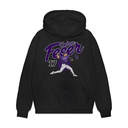 Kansas State - NCAA Baseball : Cohen Feser - Caricature Premium Hooded Sweatshirt-0