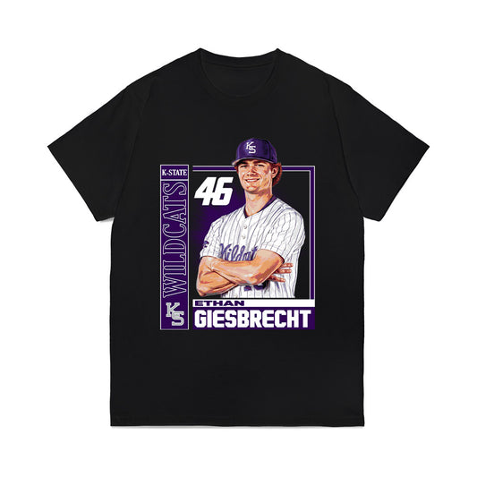 Kansas State - NCAA Baseball : Ethan Giesbrecht - Card Inspired Comfort Colors T-Shirt-0