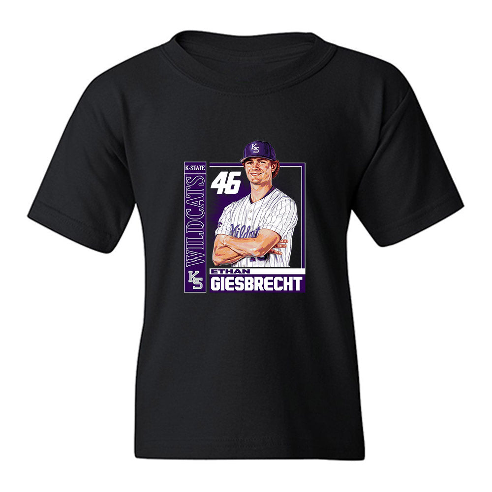 Kansas State - NCAA Baseball : Ethan Giesbrecht - Card Inspired Youth T-Shirt-0