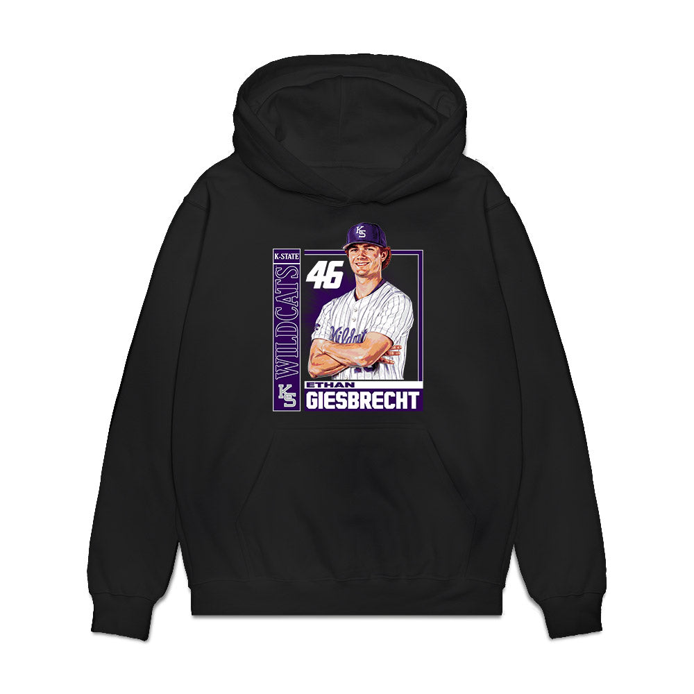 Kansas State - NCAA Baseball : Ethan Giesbrecht - Card Inspired Premium Hooded Sweatshirt-0
