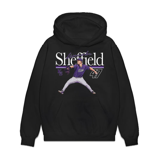 Kansas State - NCAA Baseball : Lincoln Sheffield - Caricature Premium Hooded Sweatshirt-0