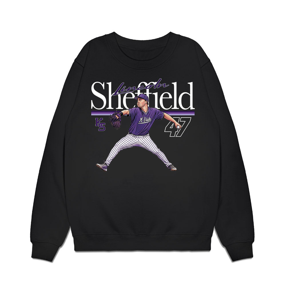 Kansas State - NCAA Baseball : Lincoln Sheffield - Caricature Premium Crewneck Sweatshirt-0