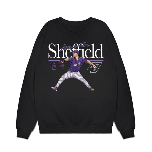 Kansas State - NCAA Baseball : Lincoln Sheffield - Caricature Premium Crewneck Sweatshirt-0