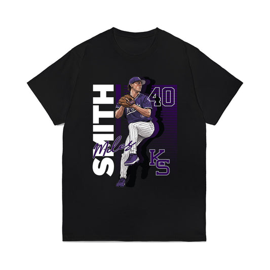 Kansas State - NCAA Baseball : Miles Smith - Caricature Comfort Colors T-Shirt-0