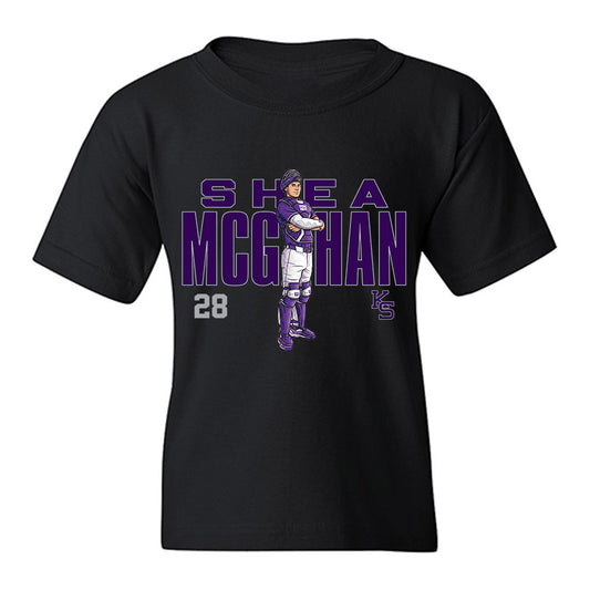 Kansas State - NCAA Baseball : Shea McGahan - Caricature Youth T-Shirt-0
