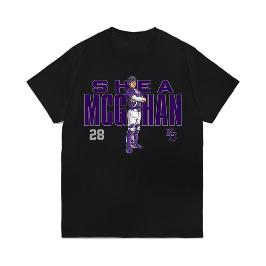 Kansas State - NCAA Baseball : Shea McGahan - Caricature Comfort Colors T-Shirt-0