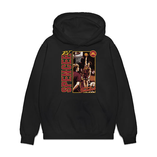 Minnesota - NCAA Men's Basketball : RJ Spencer - Card Inspired Premium Hooded Sweatshirt-0