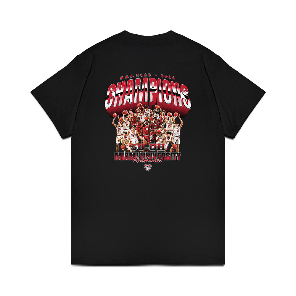 Miami of Ohio - NCAA Men's Basketball : MAC '25-'26 Champions Team Collage Comfort Colors T-Shirt-1